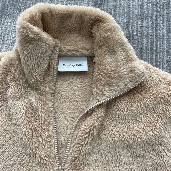 NEW✨ Aritzia Sunday Best Kieran Mockneck Teddy 1/4 Zip - 2XS - Picture 3 of 8